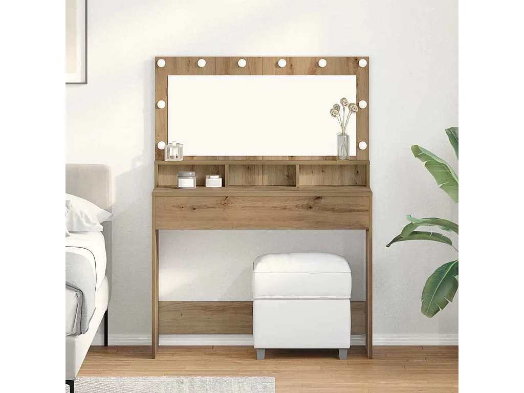 Coiffeuse chêne artisanal 100 x 41 x 135 cm Bois d'ingénierie