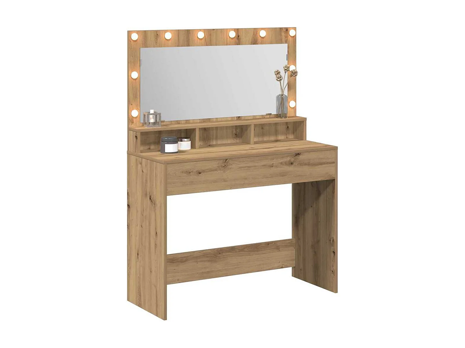 Coiffeuse chêne artisanal 100 x 41 x 135 cm Bois d'ingénierie