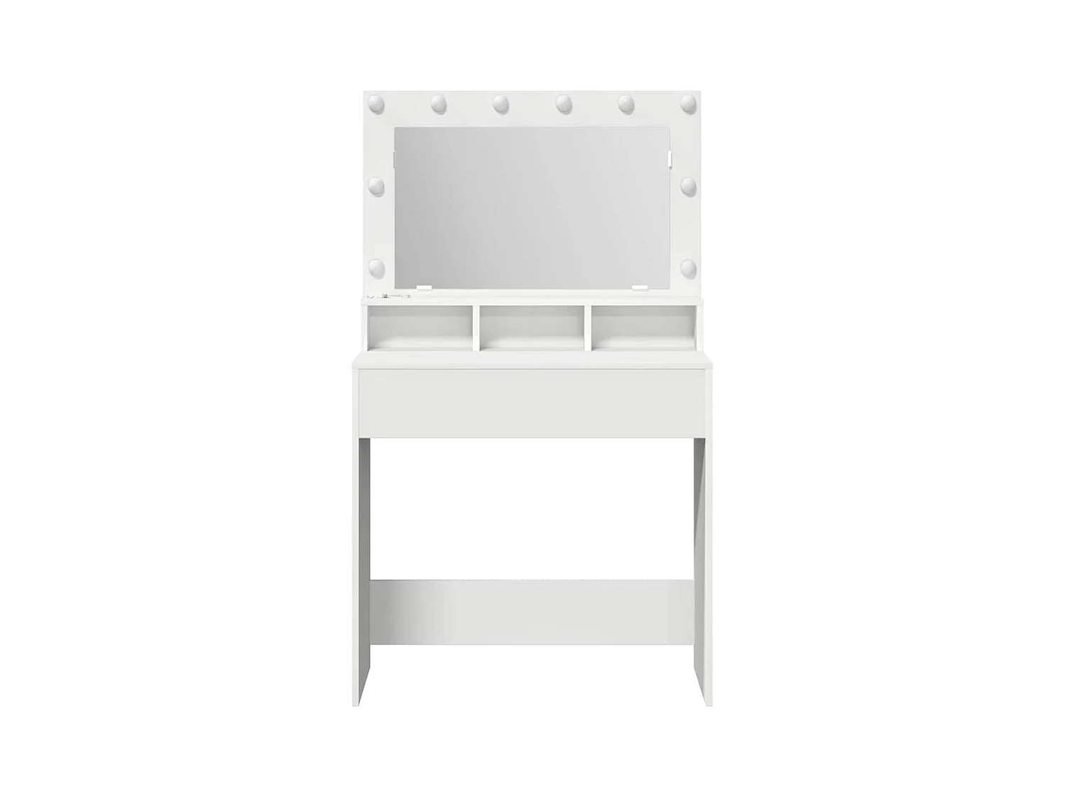 Coiffeuse avec étagère Blanc 79 x 41 x 135 cm Bois d'ingénierie