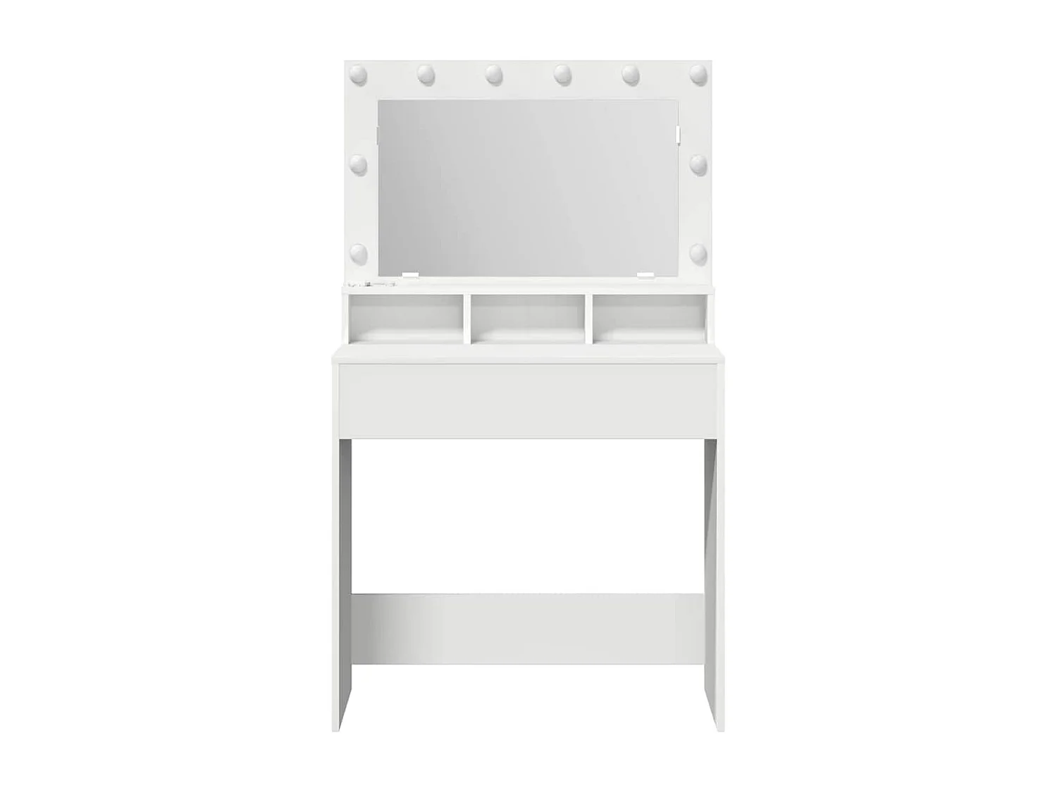 Coiffeuse avec étagère Blanc 79 x 41 x 135 cm Bois d'ingénierie