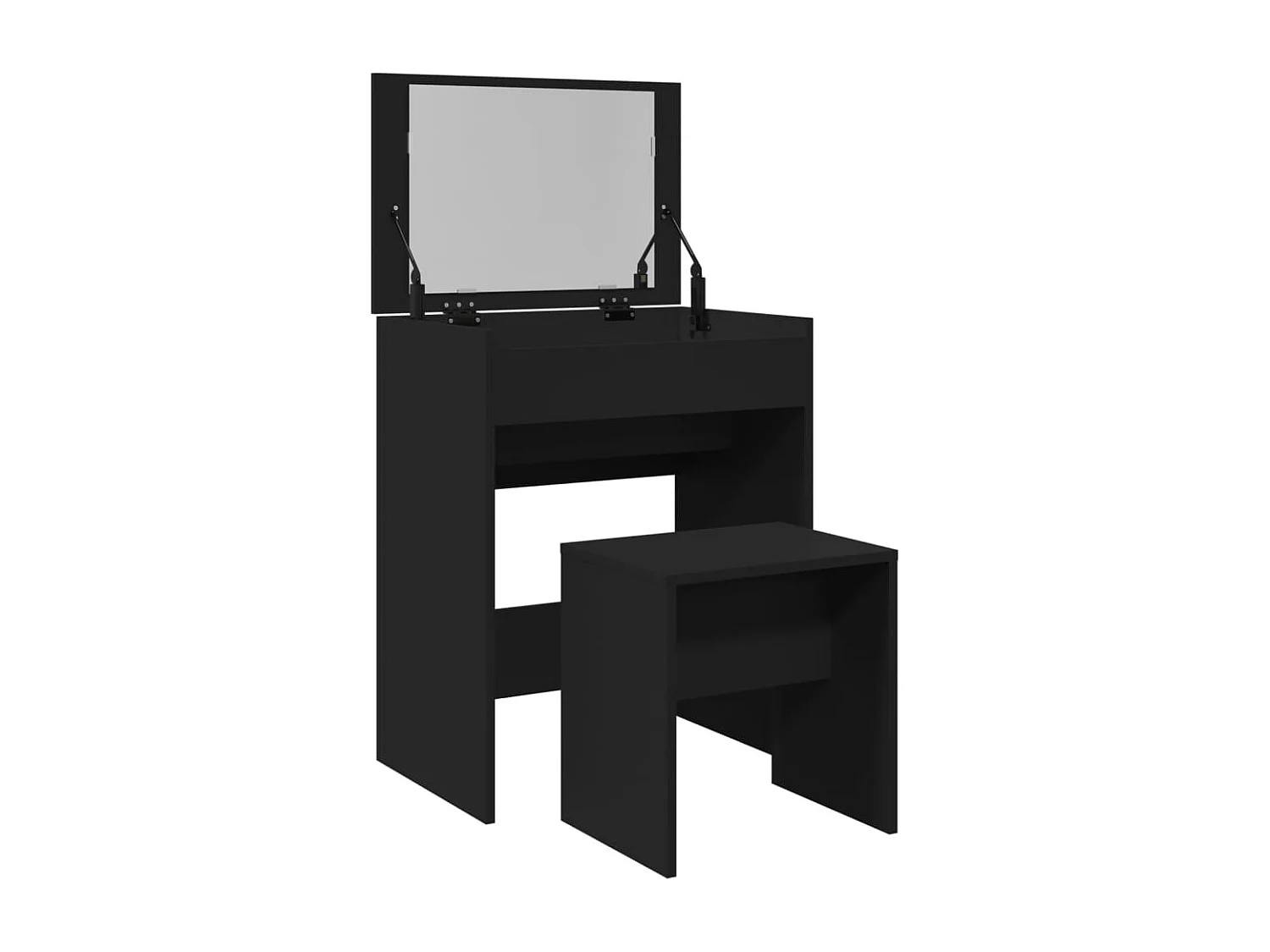 Tocador y taburete negro 60x40x113,5 cm