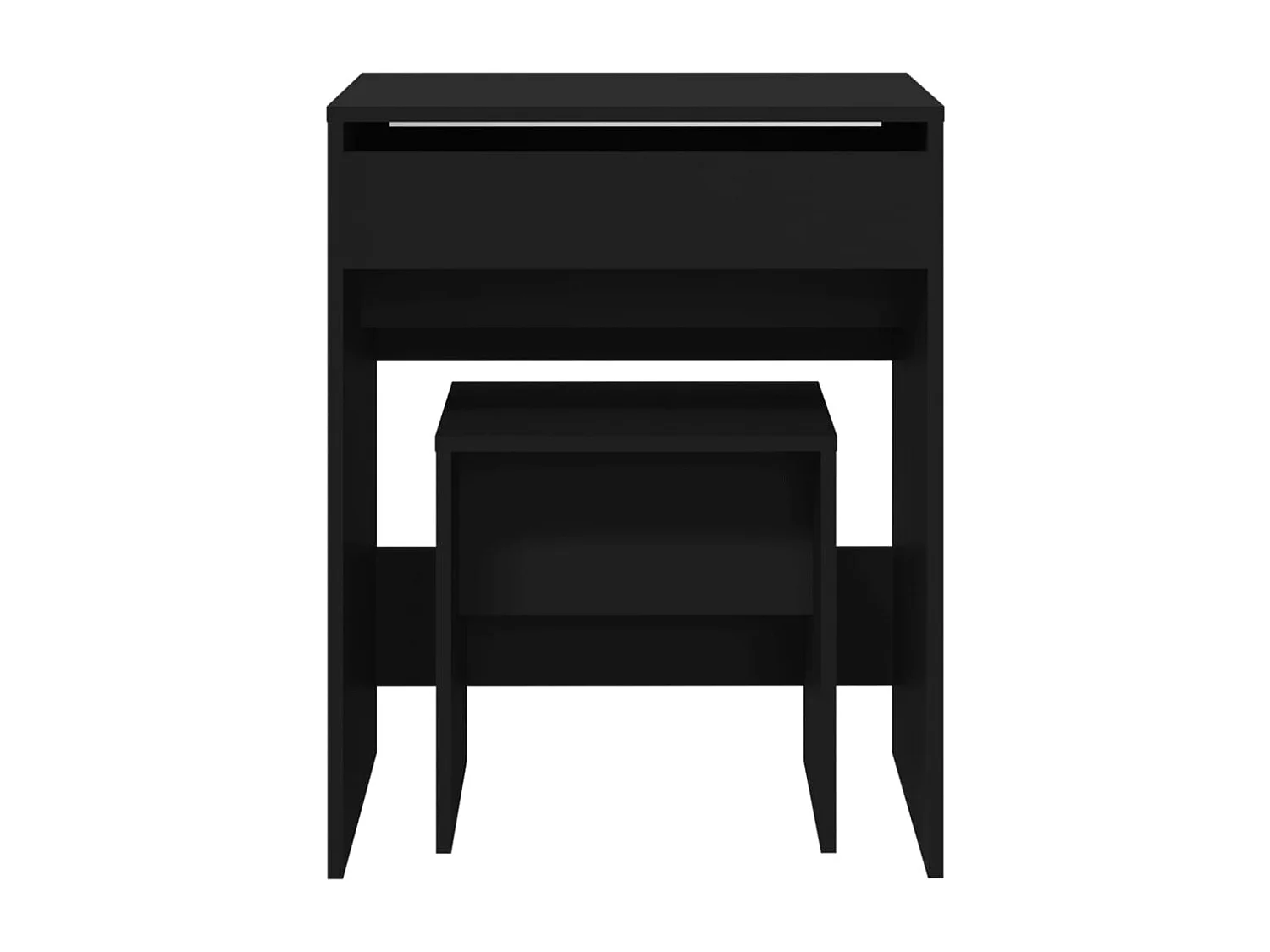 Coiffeuse et tabouret noir 60x40x113,5 cm