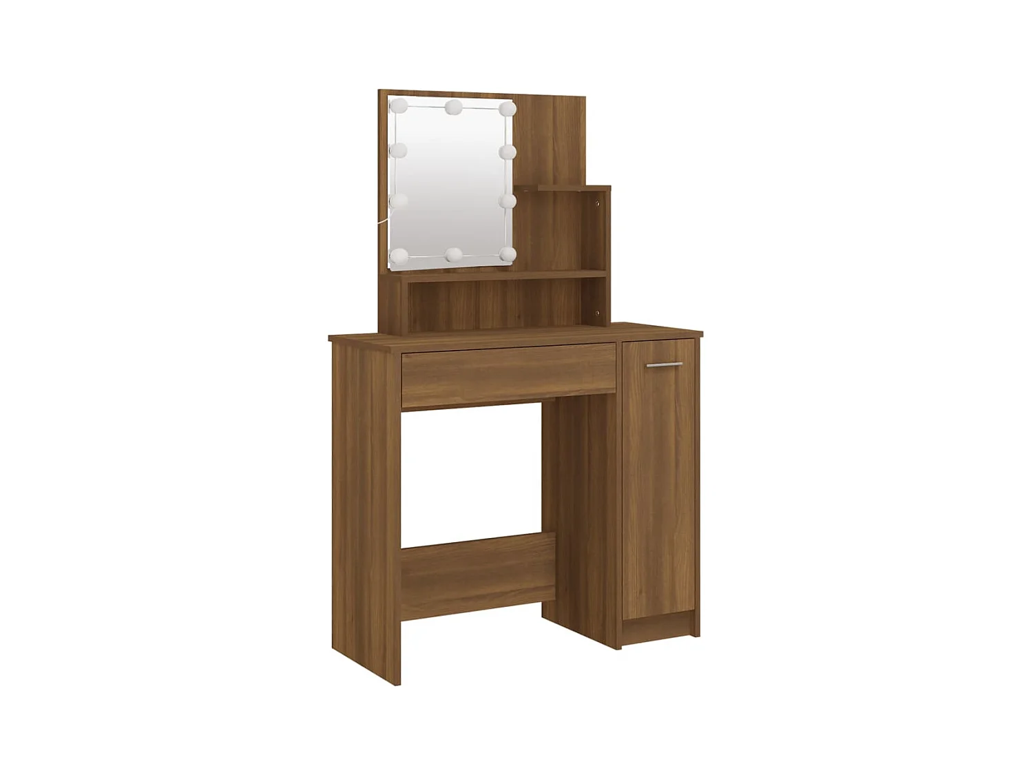 Kaptafelset met LED Bruin Eikenhout