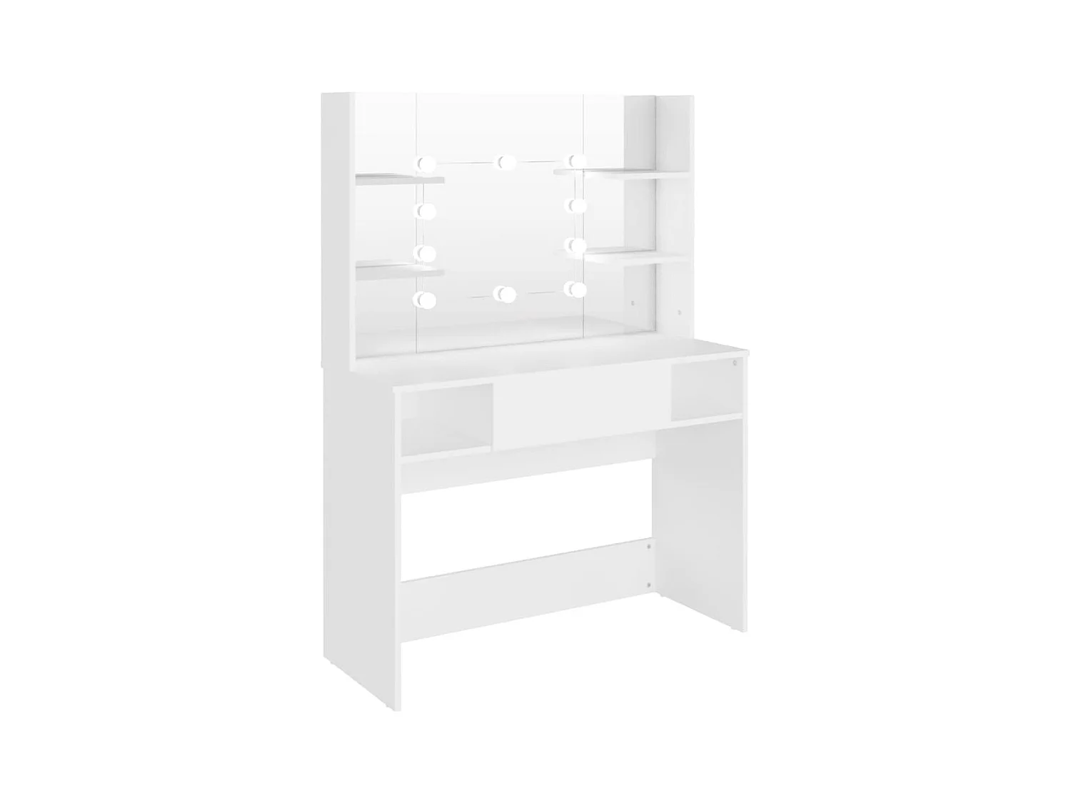 Mesa de maquillaje con iluminación LED 100x40x135 cm MDF Blanco