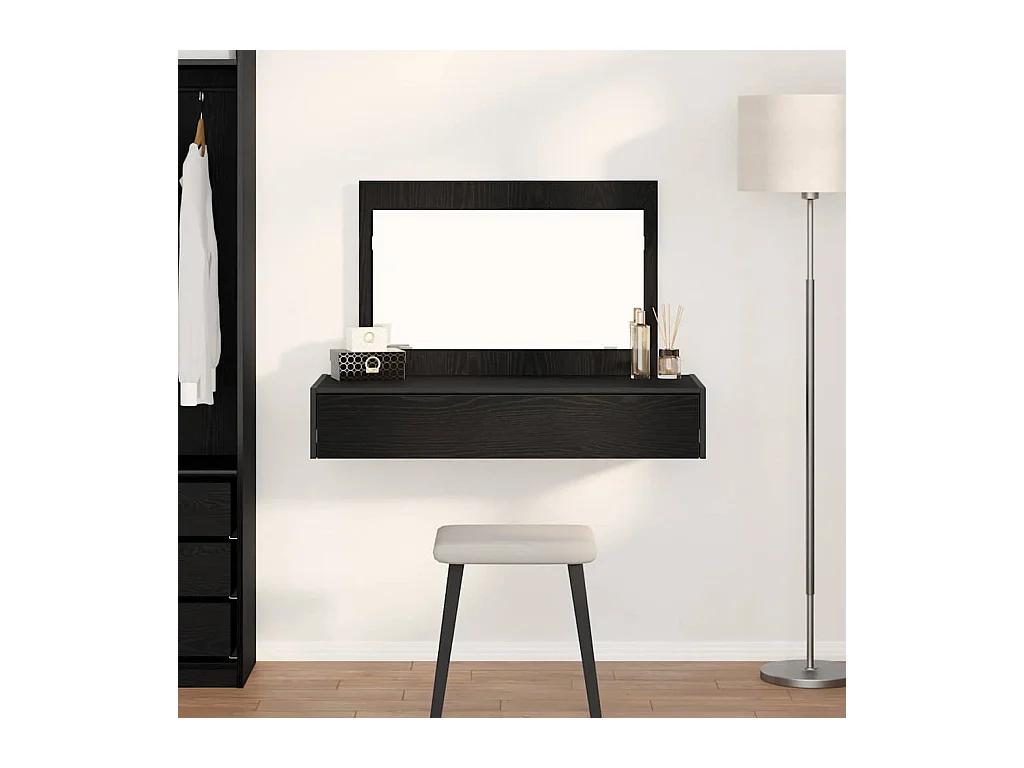Table de Toilette Noir 100 x 40 x 70 cm Bois d'ingénierie