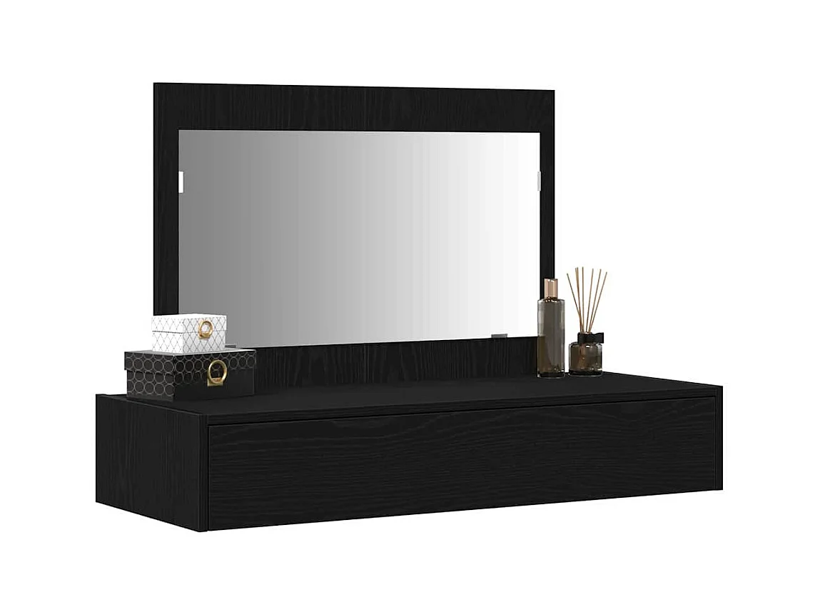 Table de Toilette Noir 100 x 40 x 70 cm Bois d'ingénierie