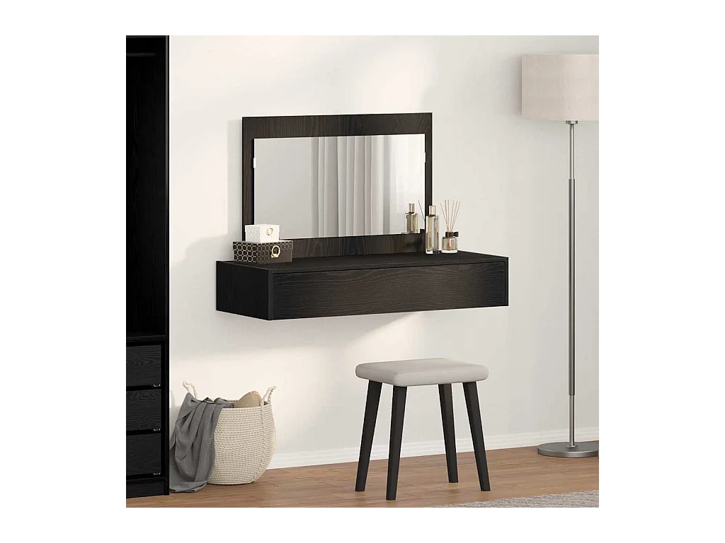 Table de Toilette Noir 100 x 40 x 70 cm Bois d'ingénierie