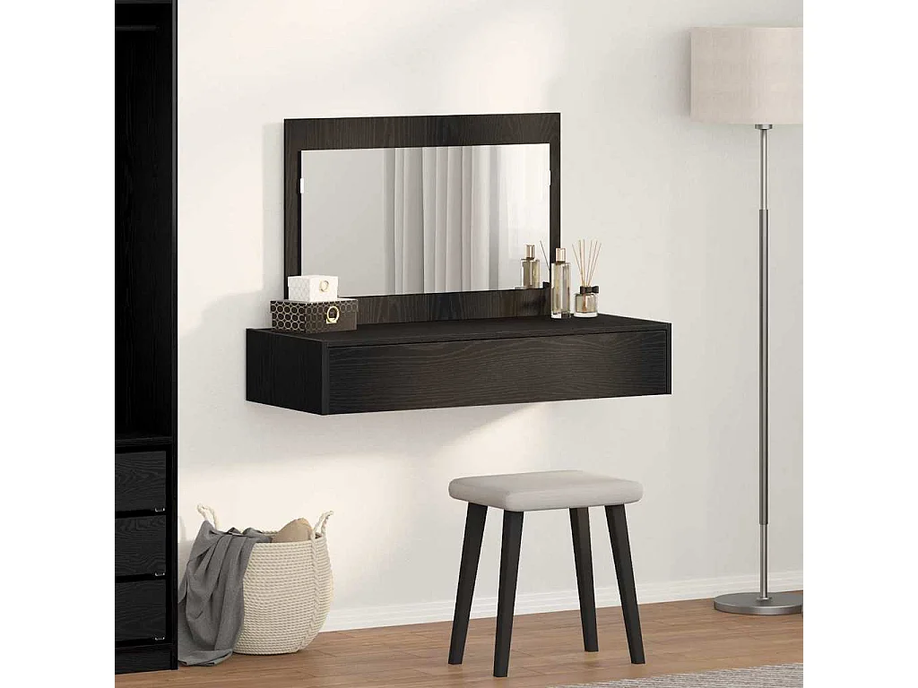 Table de Toilette Noir 100 x 40 x 70 cm Bois d'ingénierie