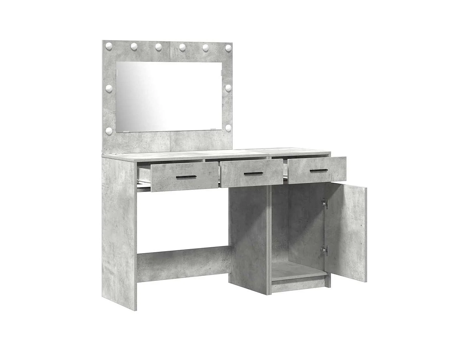 Kaptafelset, 2-delig, grijs, 40 x 41 x 75 cm, bewerkt hout