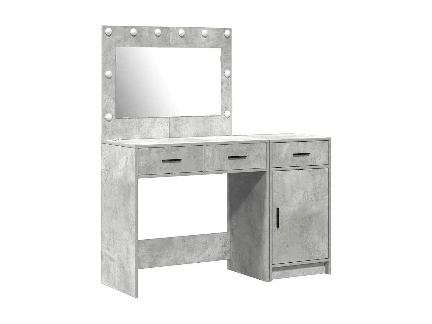 Tocador de 2 piezas, gris, 40 x 41 x 75 cm, madera de ingeniería