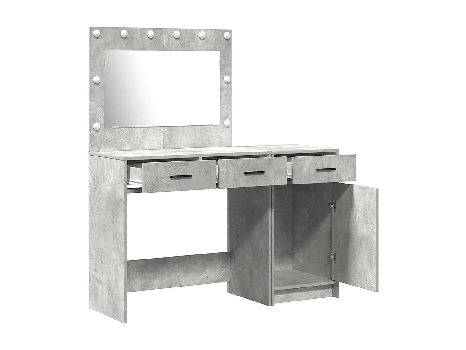 Tocador de 2 piezas, gris, 40 x 41 x 75 cm, madera de ingeniería