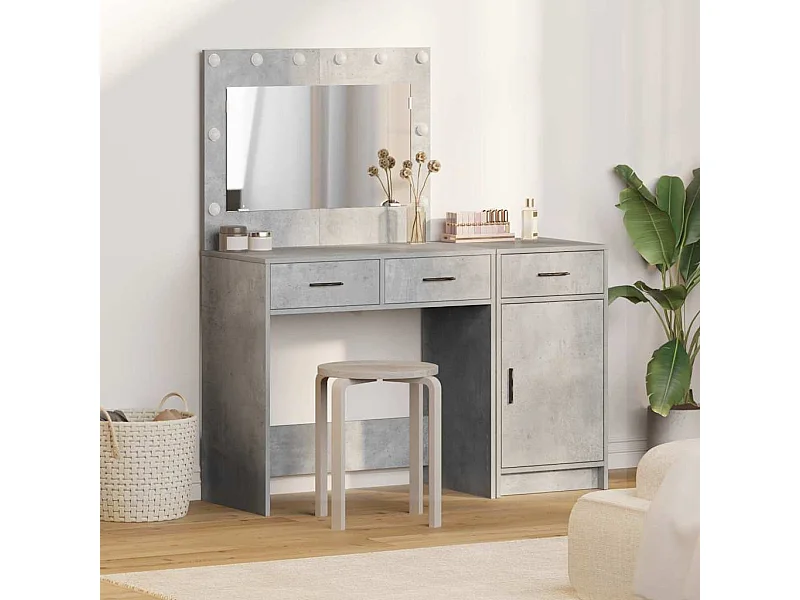 Table de Toilette 2 pcs Gris 40 x 41 x 75 cm Bois d'ingénierie