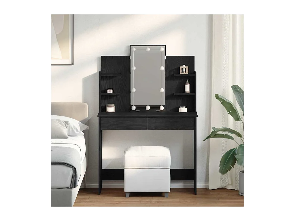 Table de Toilette Chêne noir 96 x 40 x 142 cm Bois d'ingénierie