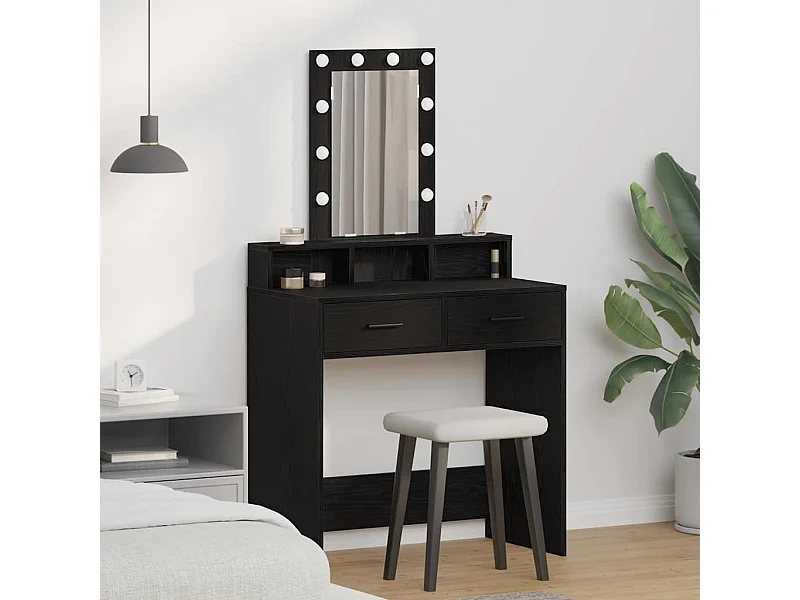 Tocador negro 79 x 41 x 140 cm Madera de ingeniería