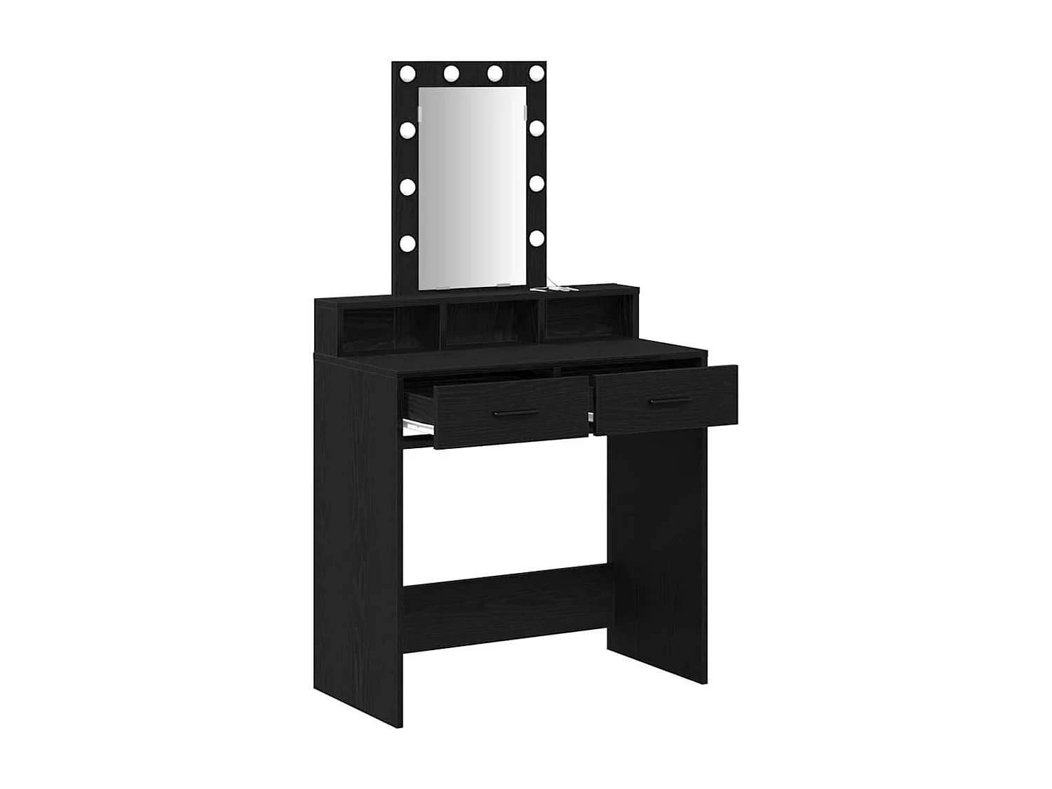 Table de Toilette Noir 79 x 41 x 140 cm Bois d'ingénierie