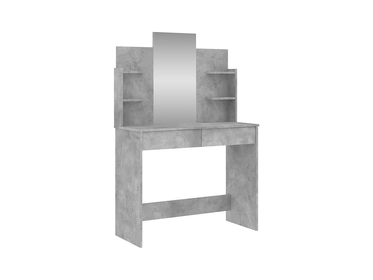Tocador con espejo gris hormigón 96x39x142 cm