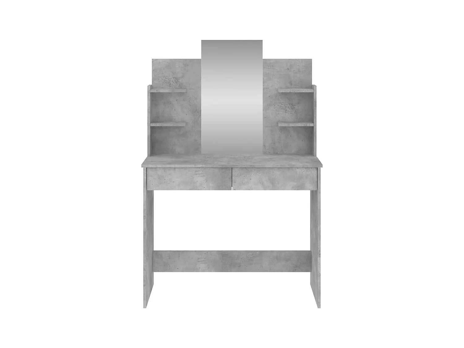 Tocador con espejo gris hormigón 96x39x142 cm