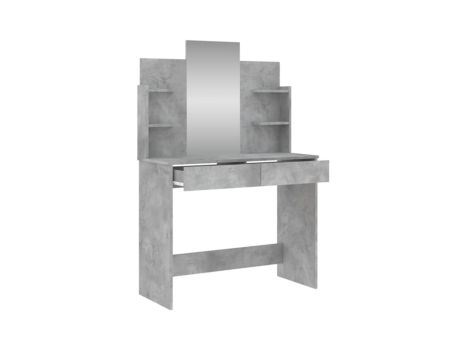 Tocador con espejo gris hormigón 96x39x142 cm