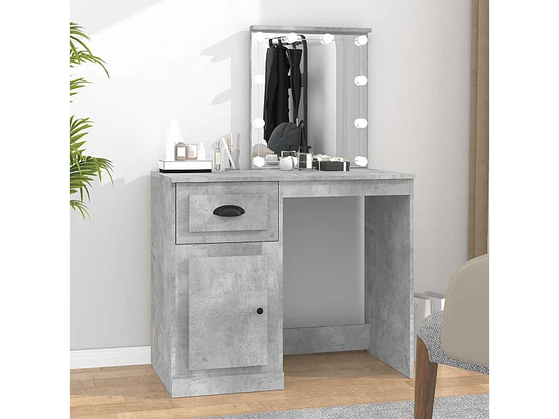 Toletta LED grigio cemento 90x50x132,5 cm in legno ingegnerizzato