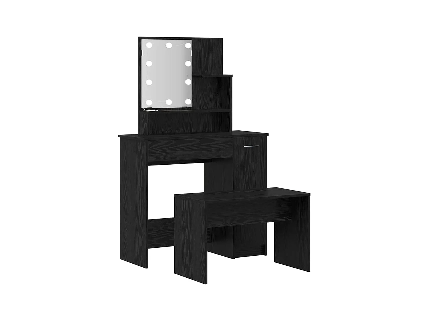 Ensemble de Coiffeuse avec tiroir Chêne noir 86.5 x 35 x 136 cm