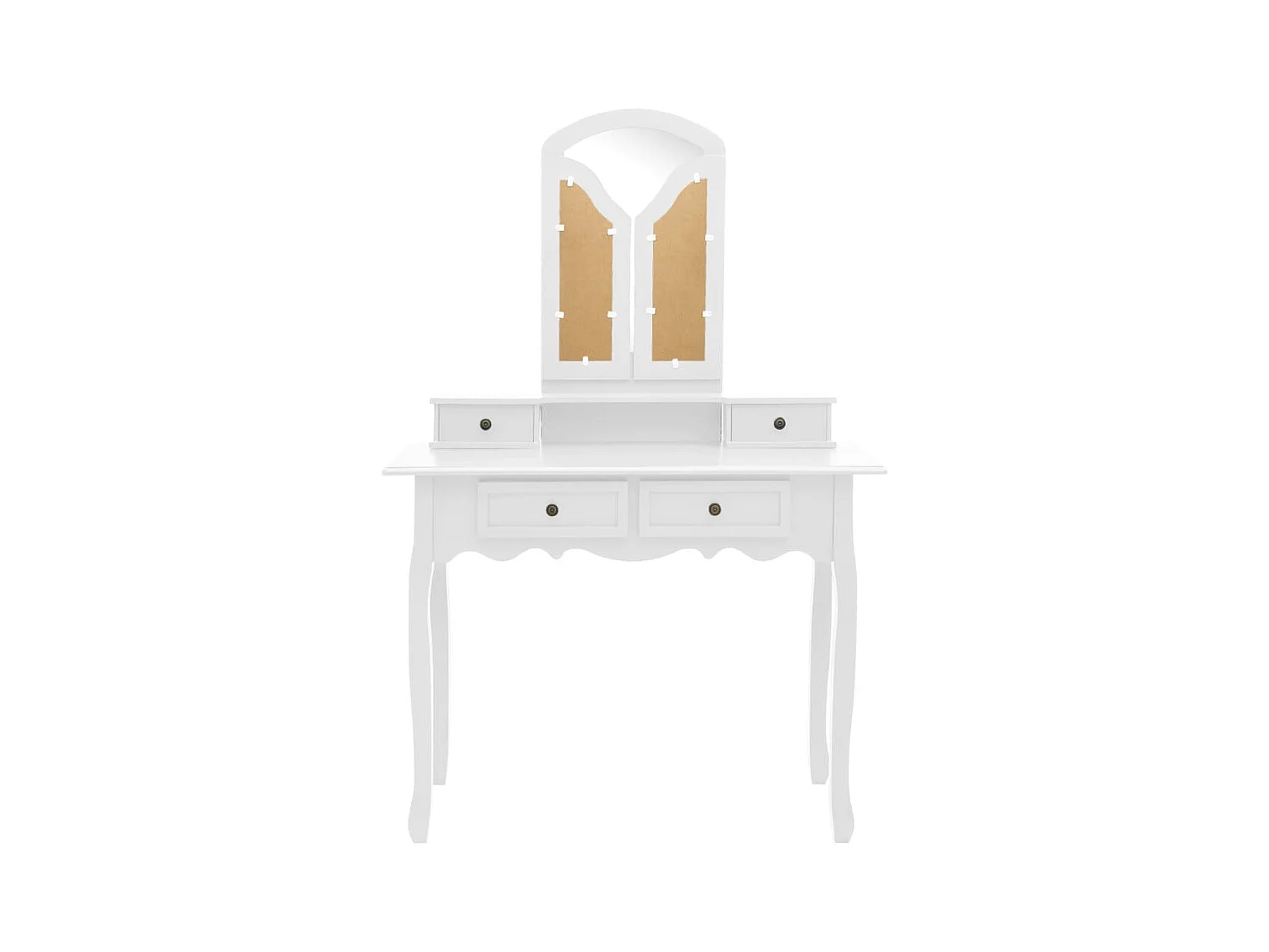 Kaptafel en kruk set Wit 100x40x146 cm Paulownia