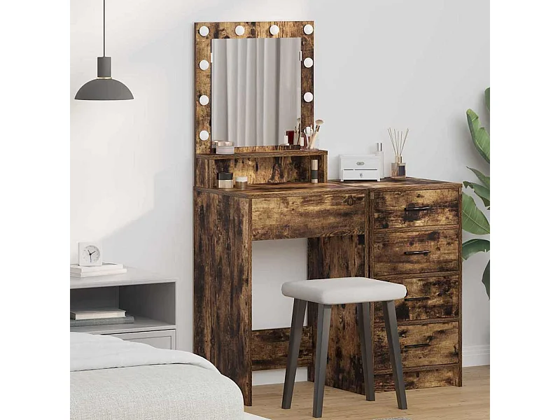 Coiffeuse Chêne fumé 50 x 41 x 135 cm Bois d'ingénierie