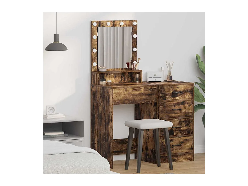 Coiffeuse Chêne fumé 50 x 41 x 135 cm Bois d'ingénierie