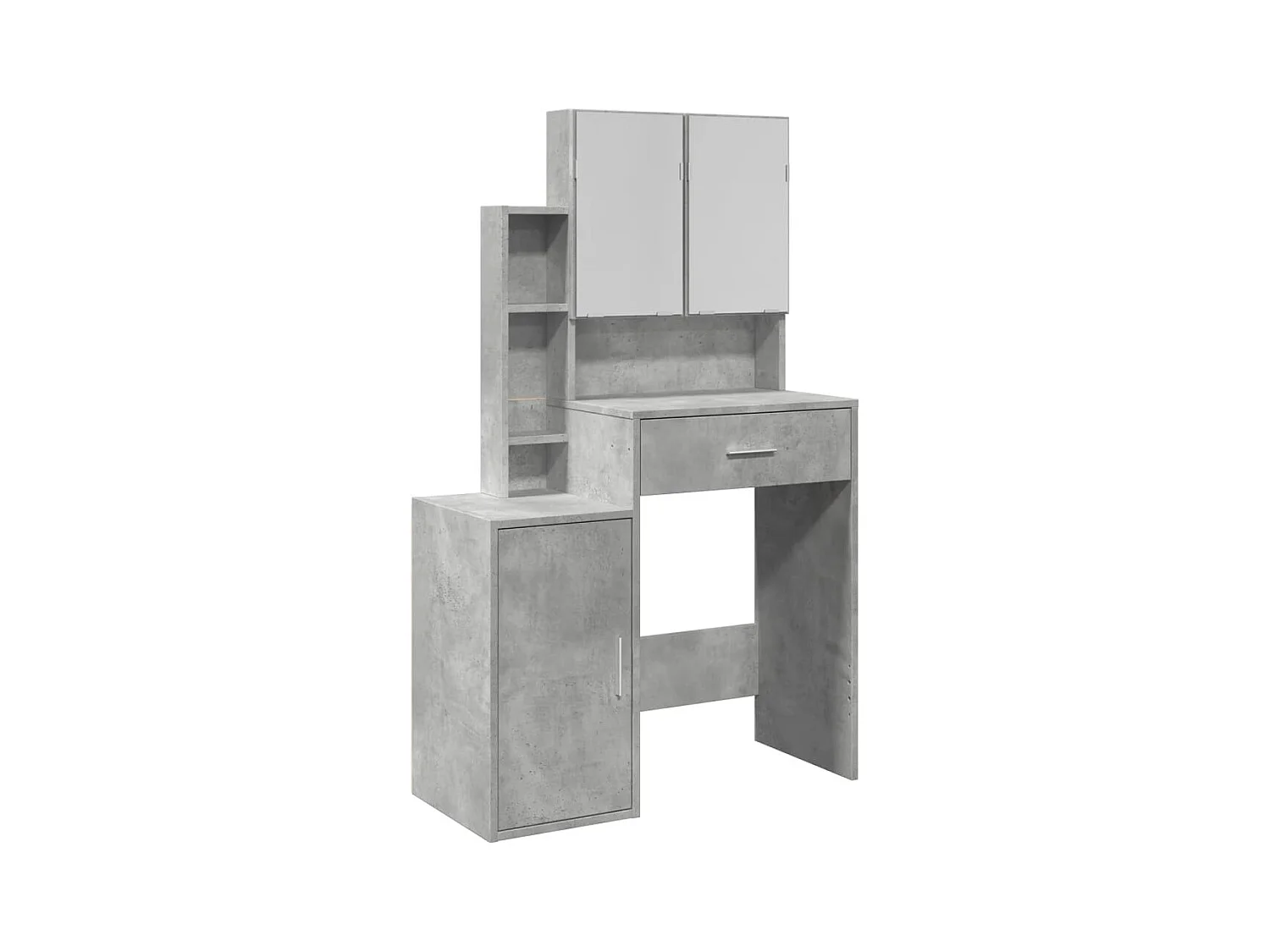 Kaptafel met kast betongrijs 80x35x132 cm