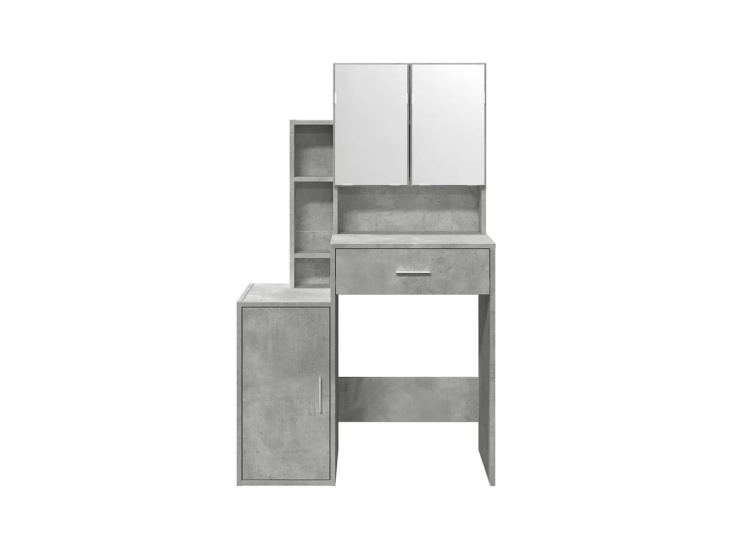 Kaptafel met kast betongrijs 80x35x132 cm