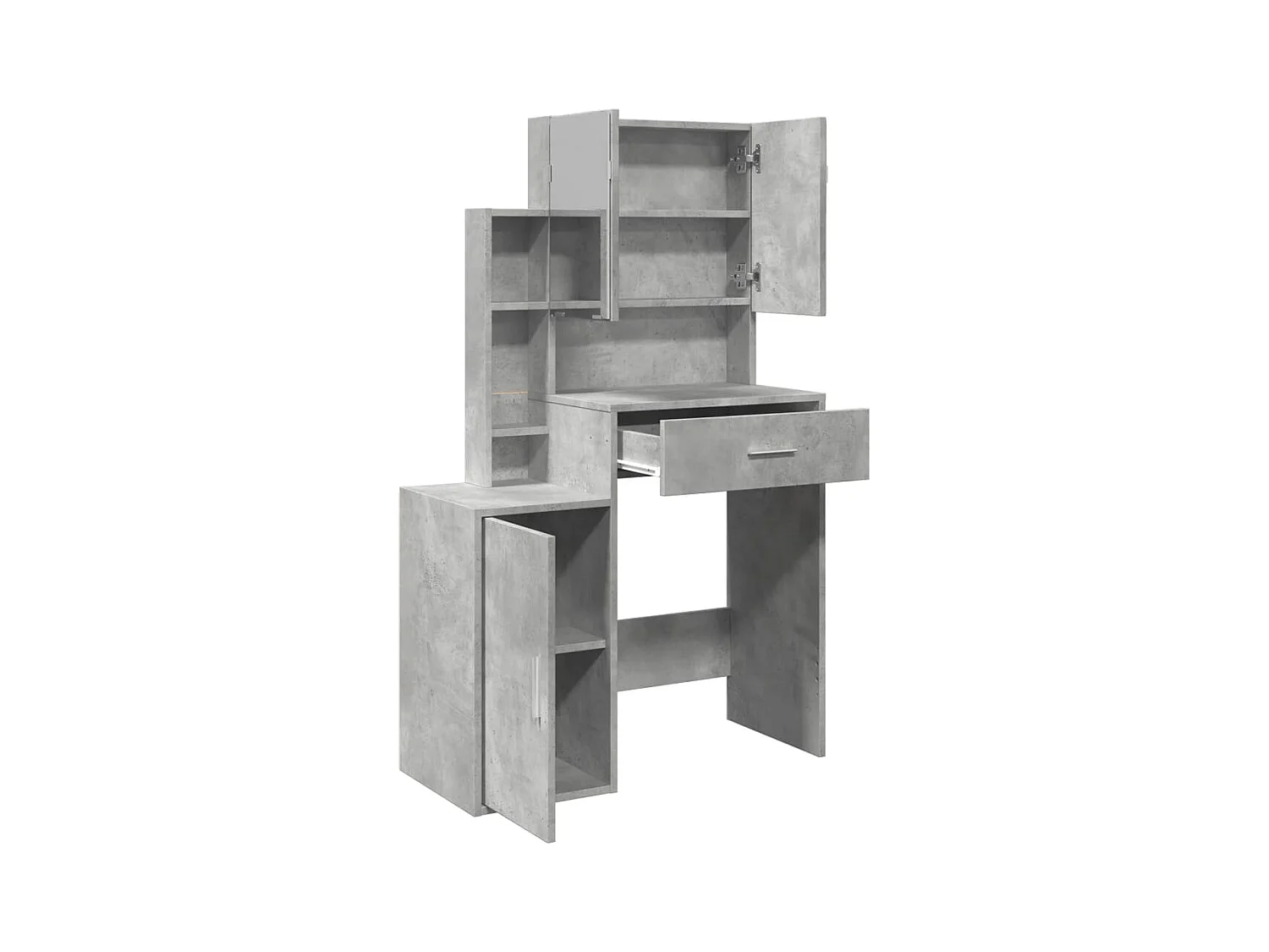 Kaptafel met kast betongrijs 80x35x132 cm