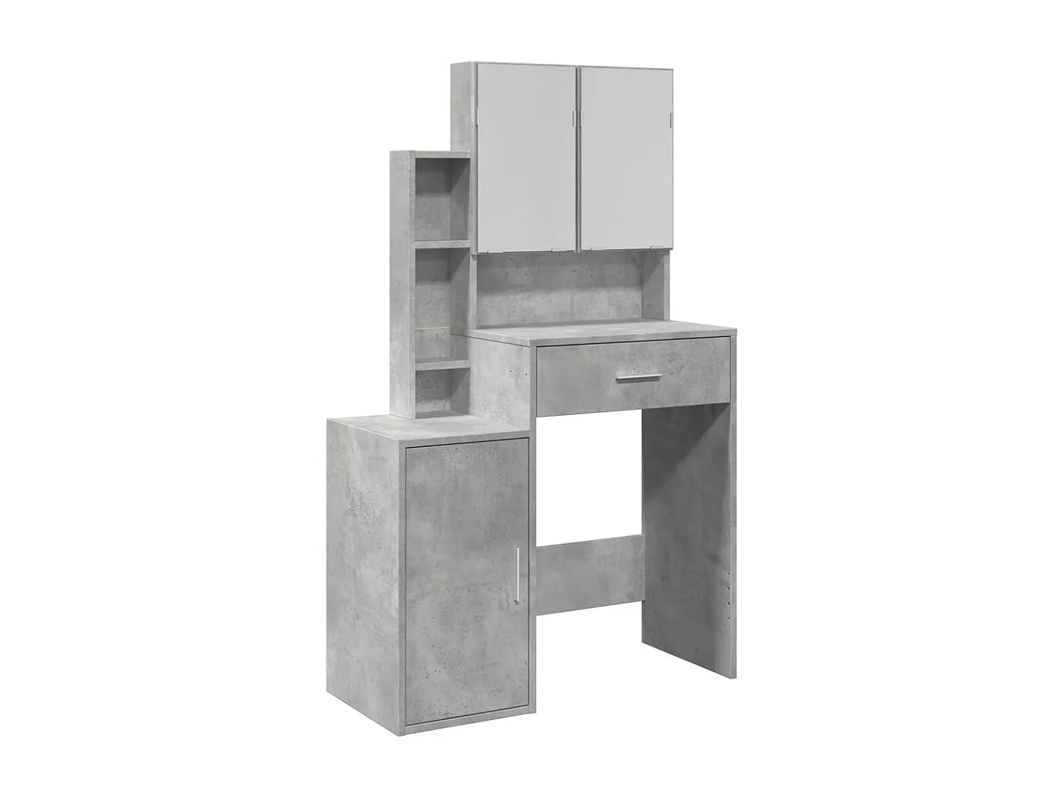 Tocador con mueble gris hormigón 80x35x132 cm