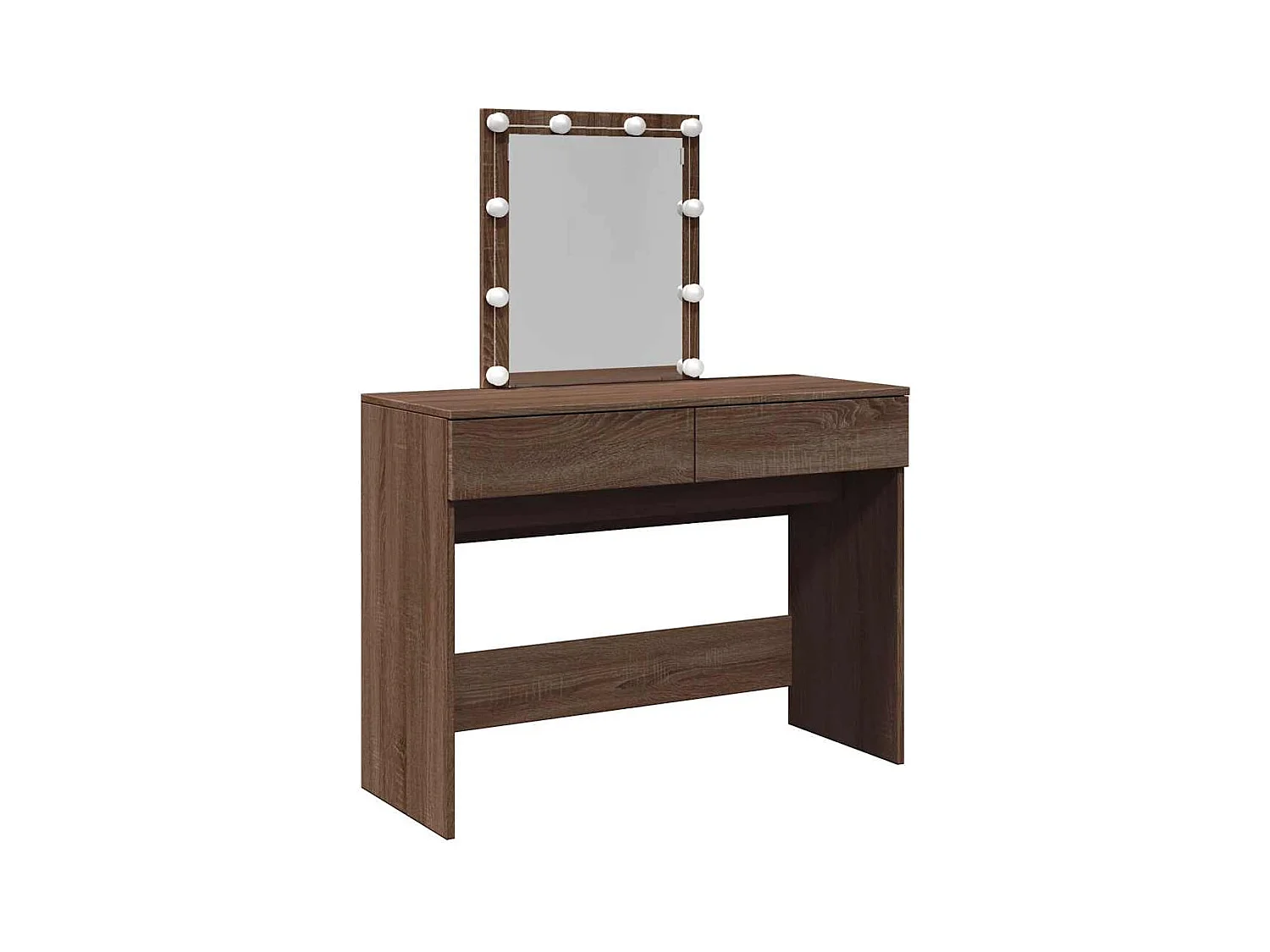 Kaptafel met LED bruin eiken 100x40x130 cm