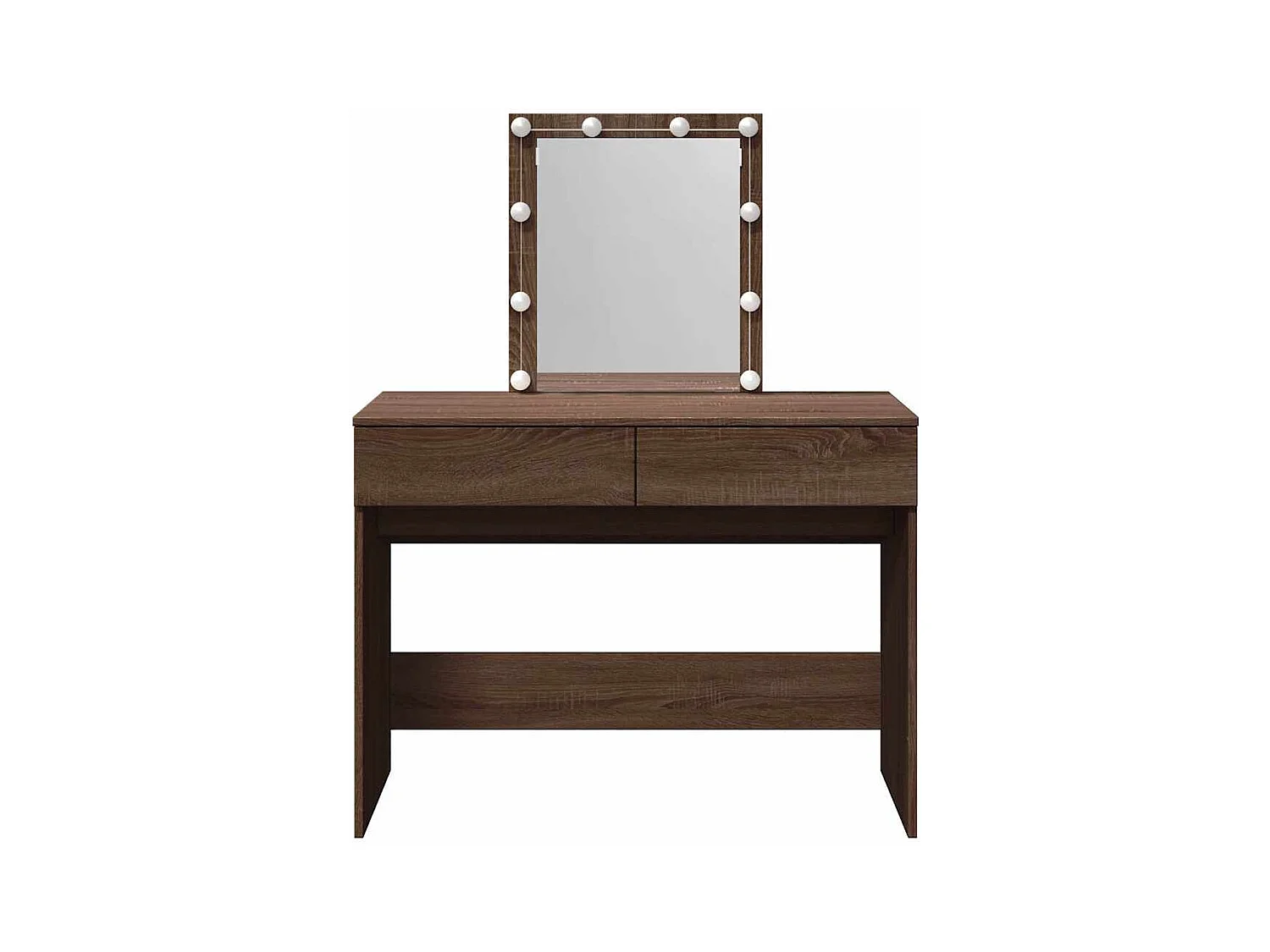 Kaptafel met LED bruin eiken 100x40x130 cm