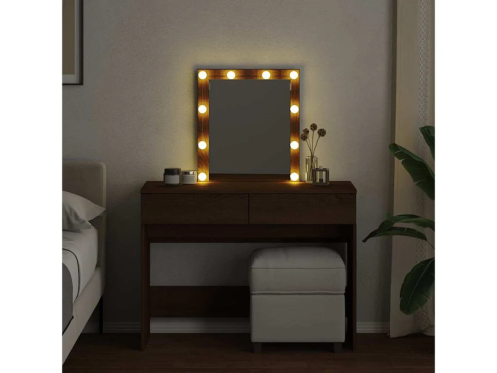 Toletta con LED rovere marrone 100x40x130 cm