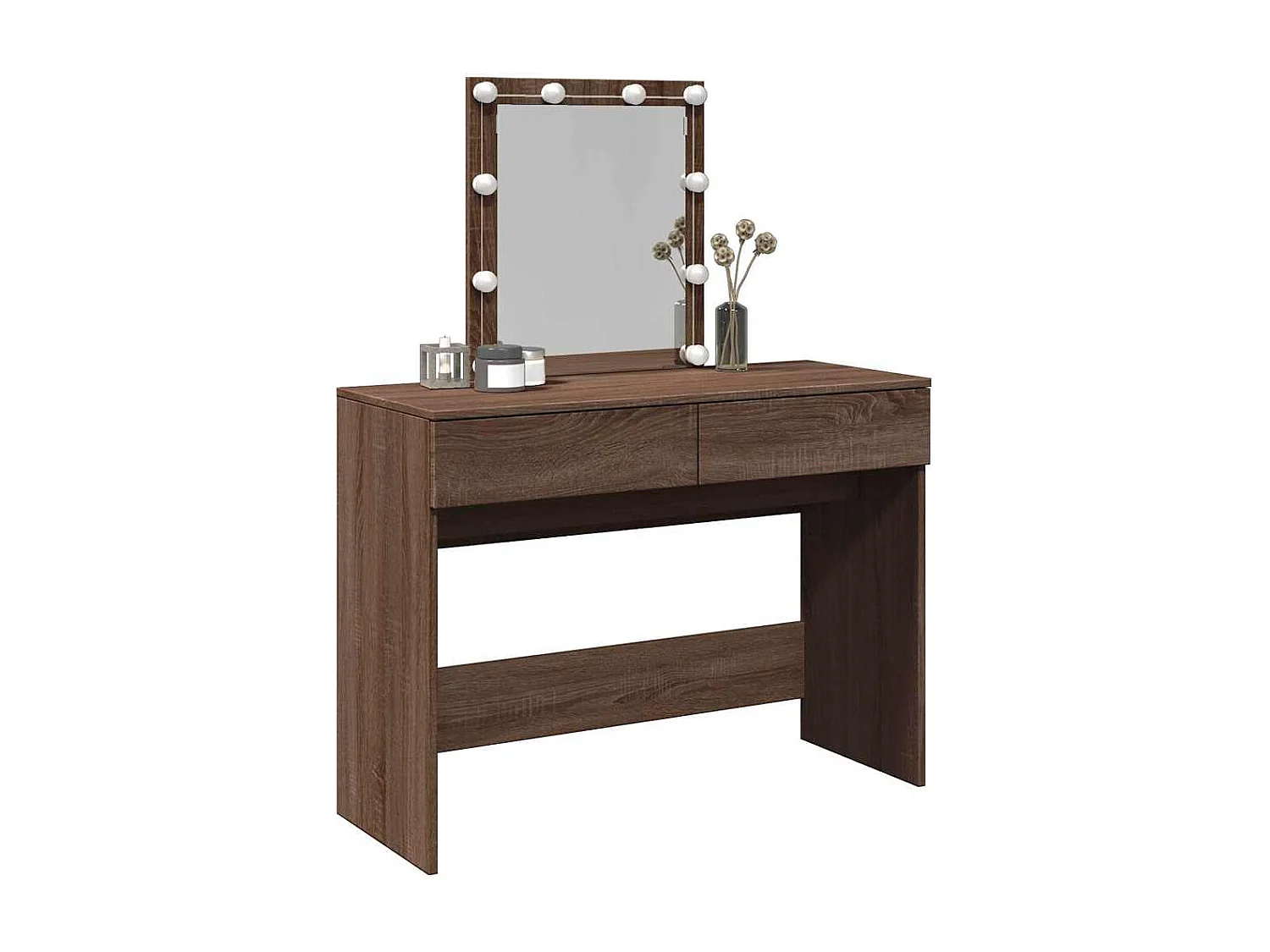 Toletta con LED rovere marrone 100x40x130 cm