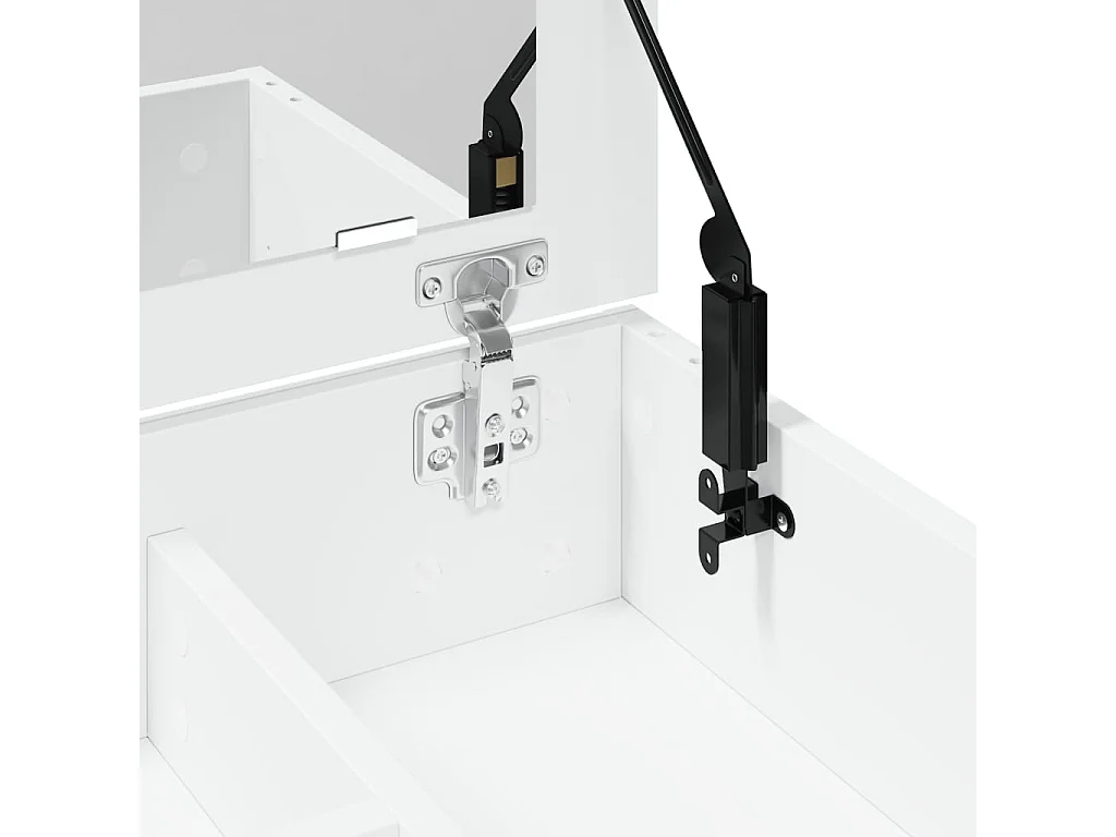 Toletta con specchio bianco 73x46,5x120 cm