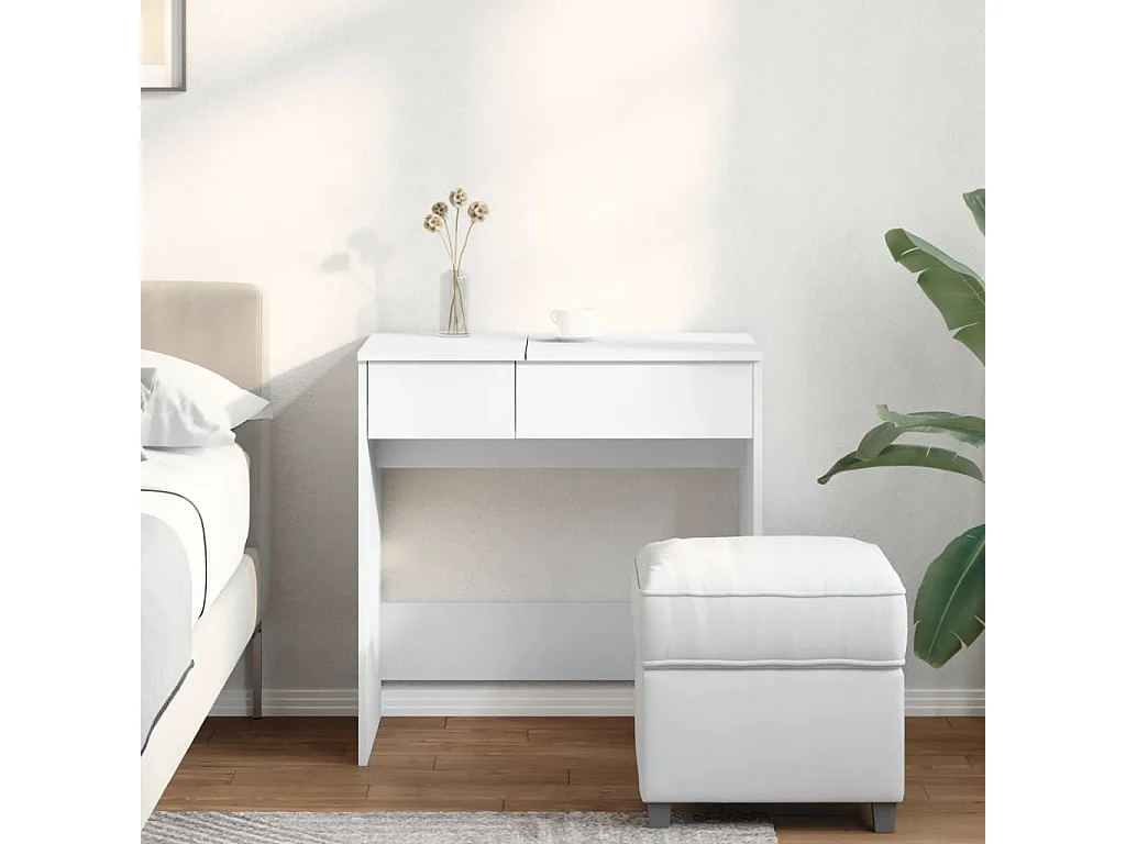 Toletta con specchio bianco 73x46,5x120 cm