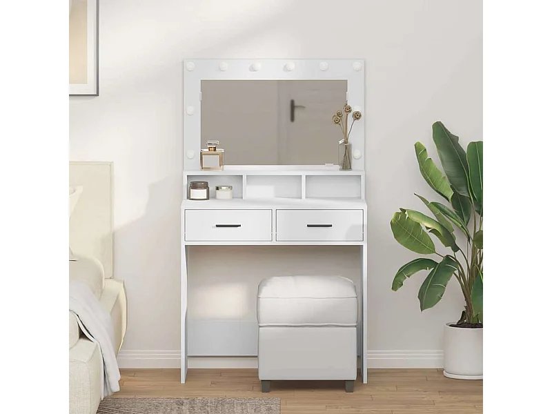 Coiffeuse avec tiroir Blanc 79 x 41 x 135 cm Bois d'ingénierie