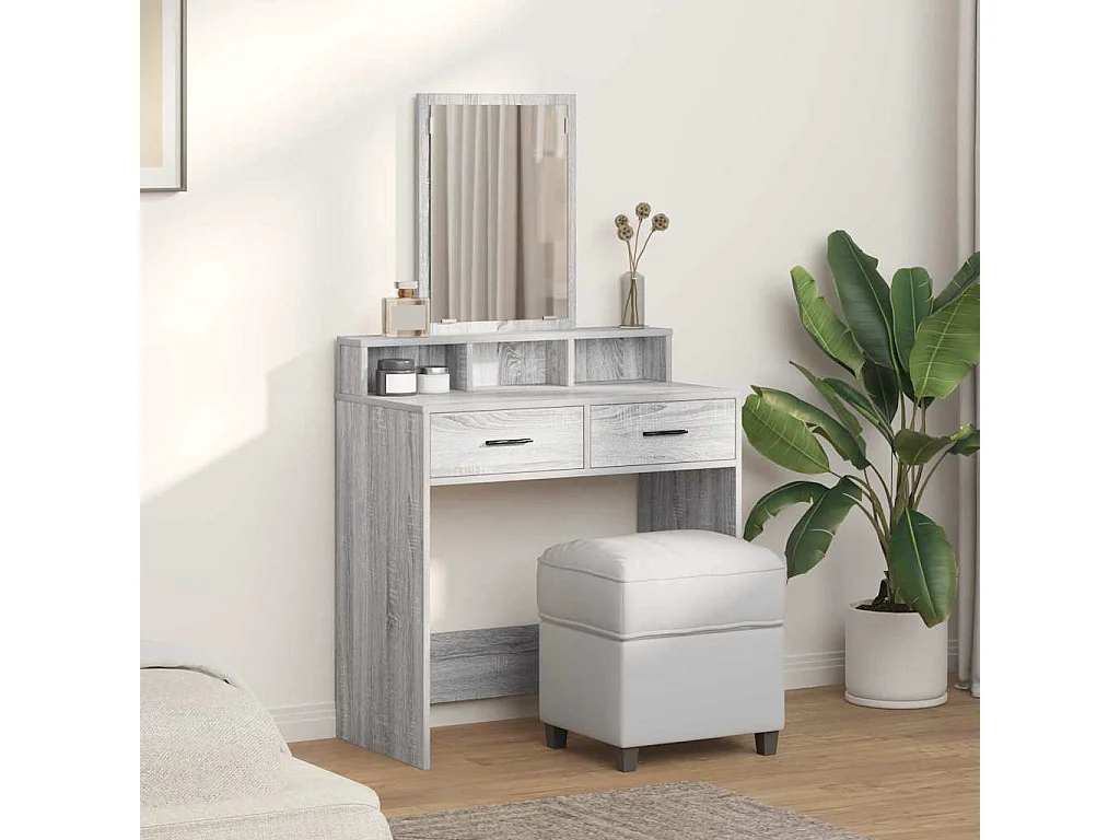 Coiffeuse Gris Sonoma 79 x 41 x 140 cm Bois d'ingénierie