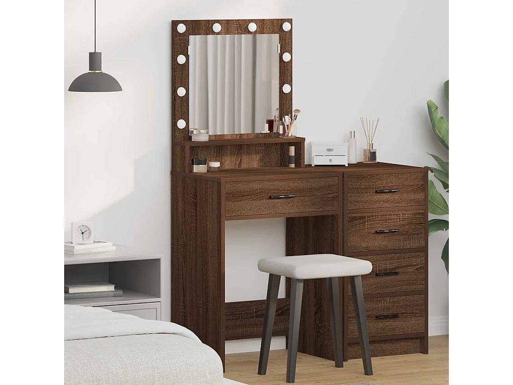 Coiffeuse Chêne marron 50 x 41 x 135 cm Bois d'ingénierie