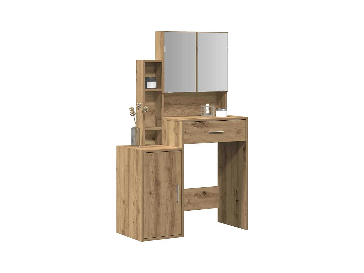 Coiffeuse chêne artisanal 80 x 35 x 132 cm Bois d'ingénierie