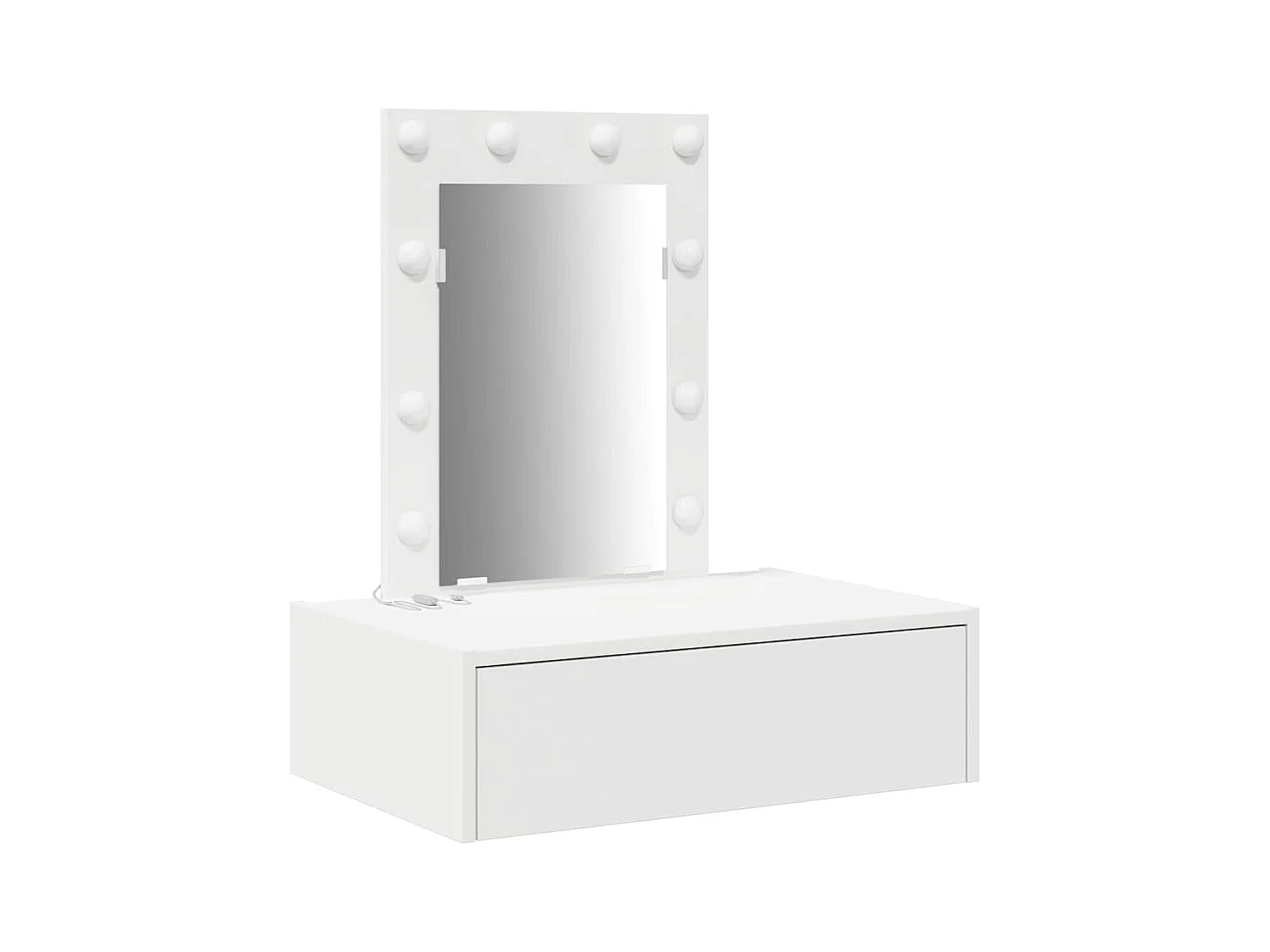 Witte kaptafel 60 x 40 x 70 cm van bewerkt hout