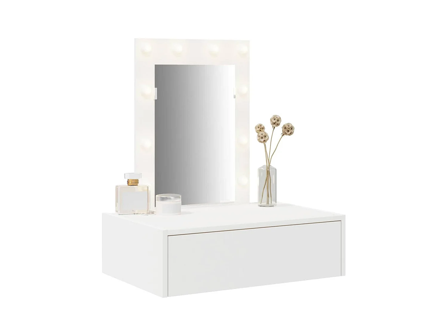 Witte kaptafel 60 x 40 x 70 cm van bewerkt hout