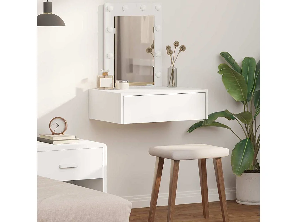 Table de Toilette Blanc 60 x 40 x 70 cm Bois d'ingénierie