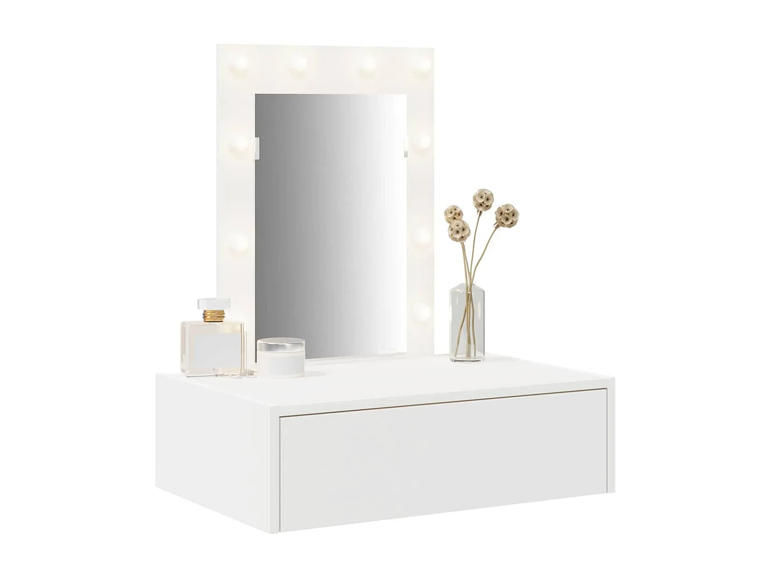 Table de Toilette Blanc 60 x 40 x 70 cm Bois d'ingénierie