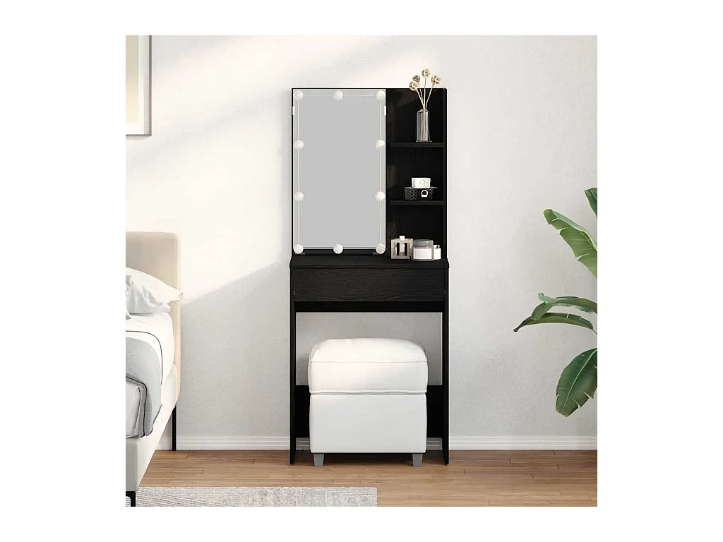 Table de Toilette Chêne noir 60 x 40 x 140 cm Bois d'ingénierie