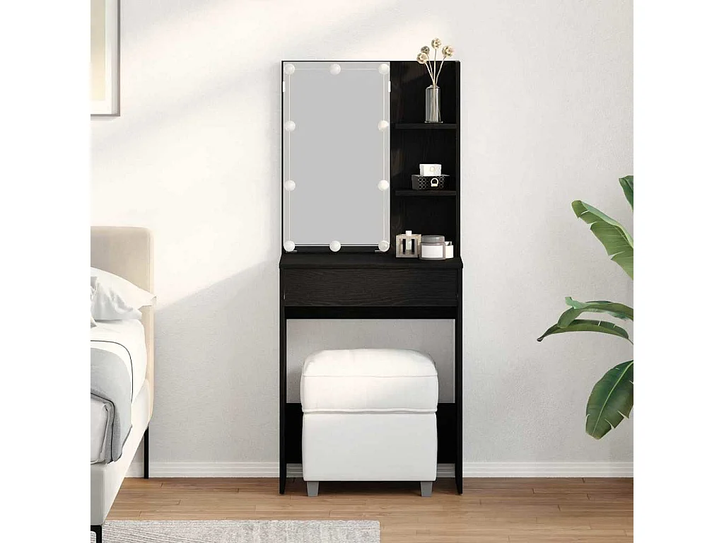 Table de Toilette Chêne noir 60 x 40 x 140 cm Bois d'ingénierie