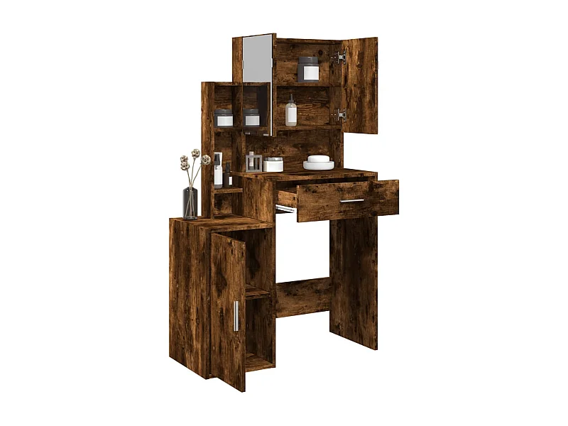 Kaptafel met gerookte eikenhouten kast 80x35x132 cm