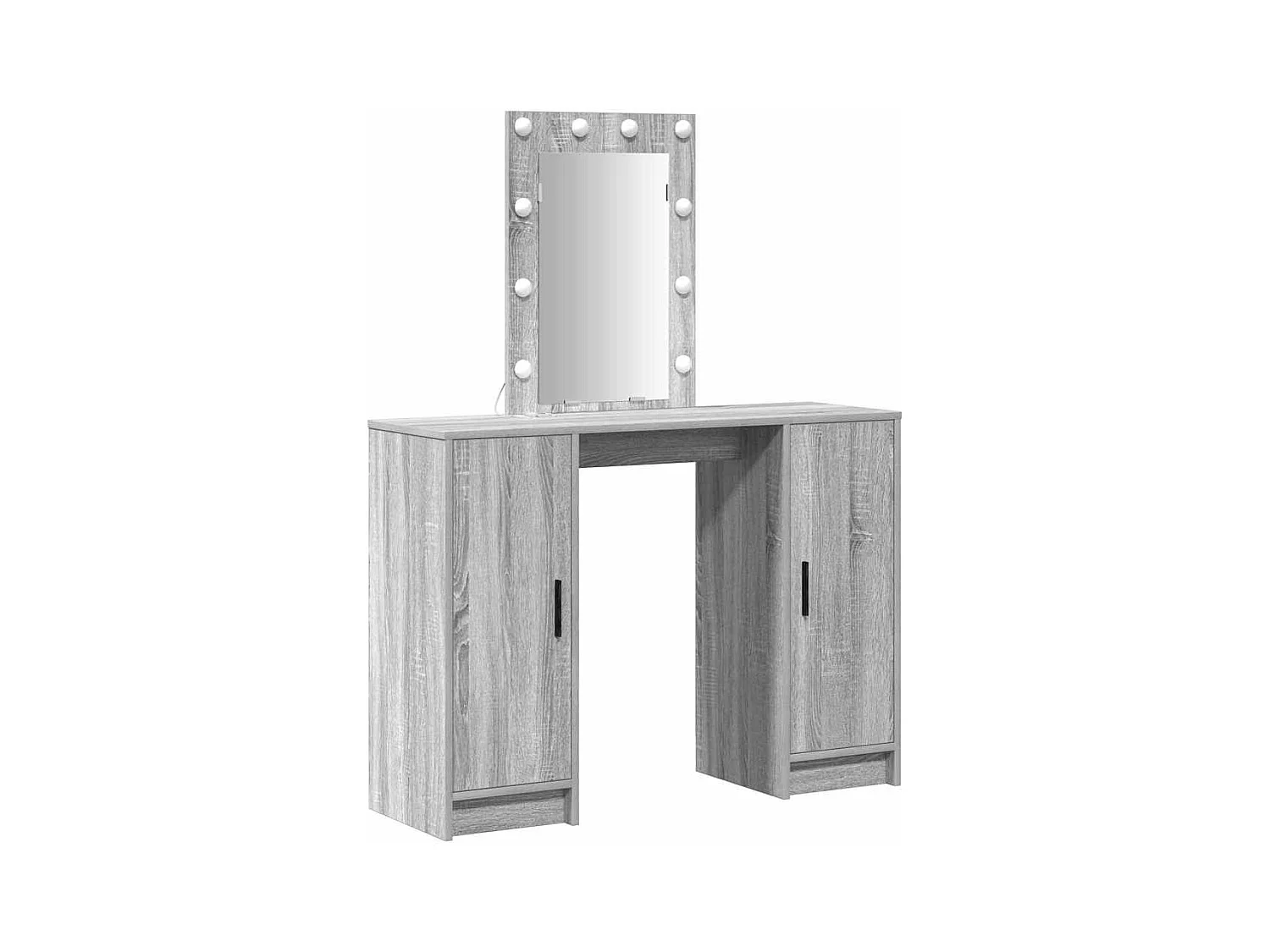 Grijze kaptafel 102 x 33 x 135 cm bewerkt hout