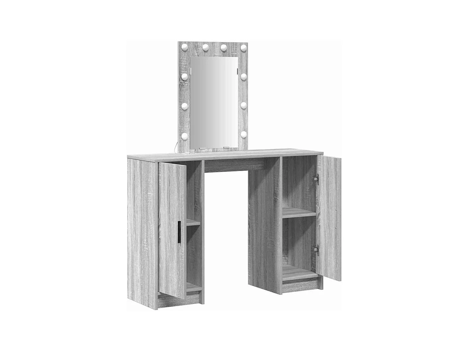 Grijze kaptafel 102 x 33 x 135 cm bewerkt hout